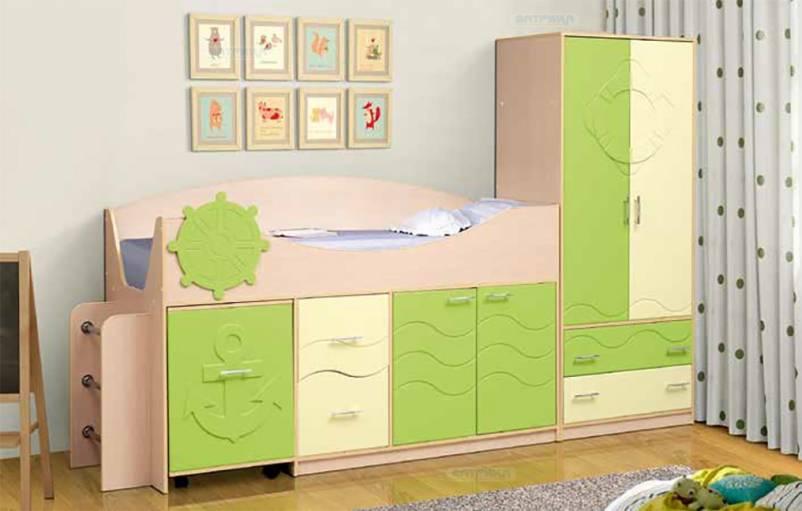 Набор модульной мебели для детской комнаты «Юниор -12.1» МДФ