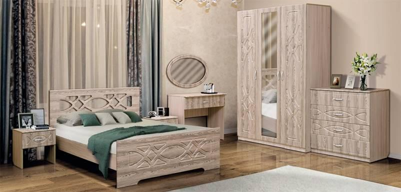 Набор мебели для спальни «Венеция 7» МДФ с кроватью 1600х2000